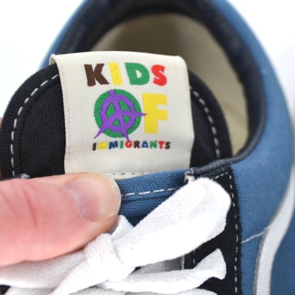 VANS X Kids of Immigrants Old Skool Lo Sneakers Suede Canvas Navy Blue Men's 10 - Picture 9 of 12